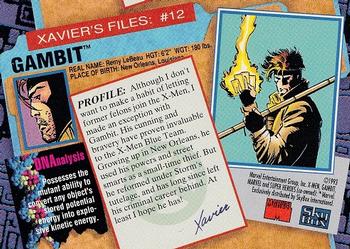 1993 SkyBox X-Men Series 2 #12 Gambit Back