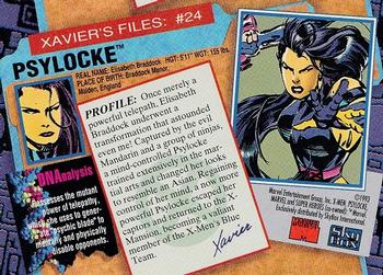 1993 SkyBox X-Men Series 2 #24 Psylocke Back
