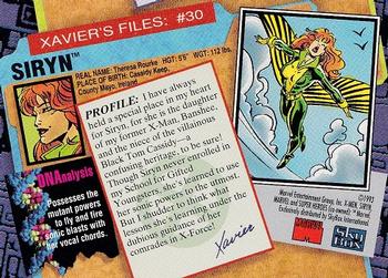 1993 SkyBox X-Men Series 2 #30 Siryn Back