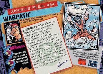 1993 SkyBox X-Men Series 2 #34 Warpath Back