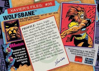1993 SkyBox X-Men Series 2 #35 Wolfsbane Back