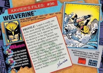 1993 SkyBox X-Men Series 2 #36 Wolverine Back