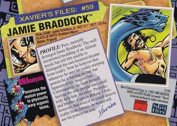 1993 SkyBox X-Men Series 2 #59 Jamie Braddock Back