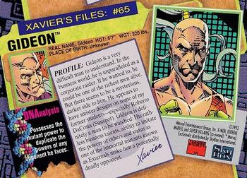 1993 SkyBox X-Men Series 2 #65 Gideon Back