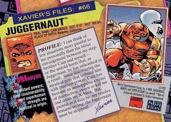 1993 SkyBox X-Men Series 2 #66 Juggernaut Back