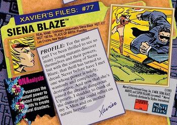 1993 SkyBox X-Men Series 2 #77 Siena Blaze Back