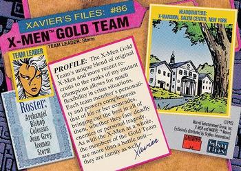 1993 SkyBox X-Men Series 2 #86 X-Men Gold Back