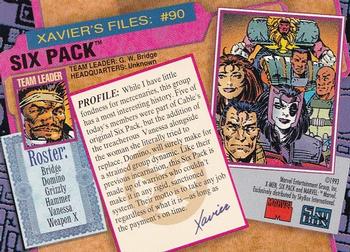 1993 SkyBox X-Men Series 2 #90 Six Pack Back