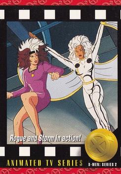 1993 SkyBox X-Men Series 2 #94 Rogue and Storm in action! Front