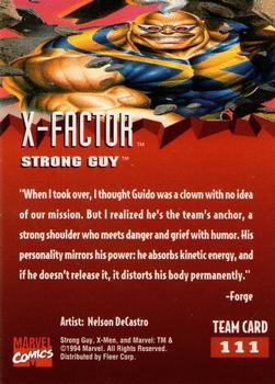1995 Fleer Ultra X-Men #111 Strong Guy Back