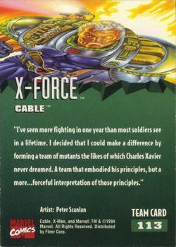 1995 Fleer Ultra X-Men #113 Cable Back