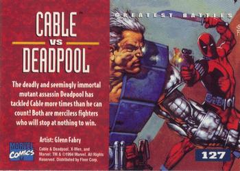 1995 Fleer Ultra X-Men #127 Cable vs. Deadpool Back