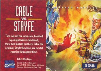 1995 Fleer Ultra X-Men #128 Cable vs. Stryfe Back
