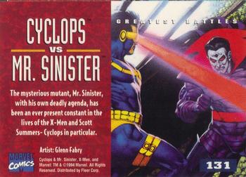 1995 Fleer Ultra X-Men #131 Cyclops vs. Mr. Sinister Back