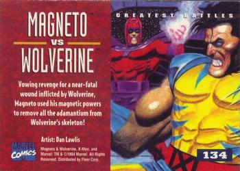 1995 Fleer Ultra X-Men #134 Magneto vs. Wolverine Back