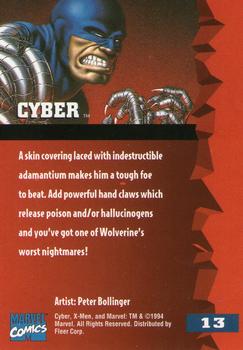1995 Fleer Ultra X-Men #13 Cyber Back