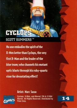 1995 Fleer Ultra X-Men #14 Cyclops Back