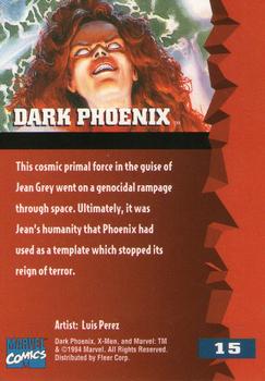 1995 Fleer Ultra X-Men #15 Dark Phoenix Back