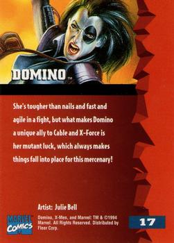 1995 Fleer Ultra X-Men #17 Domino Back