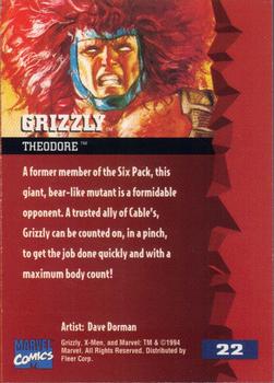 1995 Fleer Ultra X-Men #22 Grizzly Back