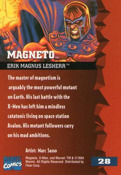 1995 Fleer Ultra X-Men #28 Magneto Back