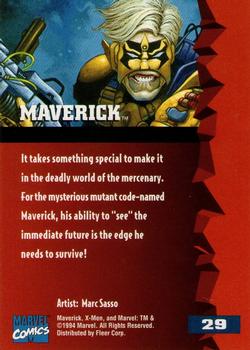 1995 Fleer Ultra X-Men #29 Maverick Back