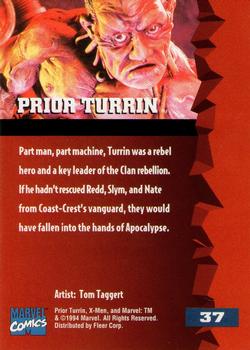 1995 Fleer Ultra X-Men #37 Prior Turrin Back