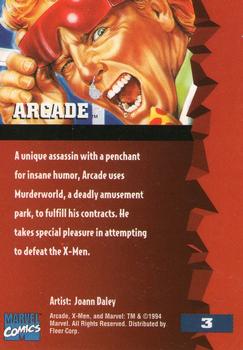 1995 Fleer Ultra X-Men #3 Arcade Back