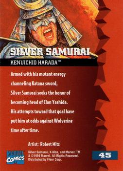 1995 Fleer Ultra X-Men #45 Silver Samurai Back