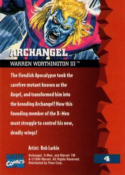 1995 Fleer Ultra X-Men #4 Archangel Back
