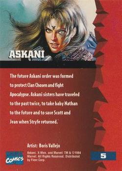 1995 Fleer Ultra X-Men #5 Askani Back