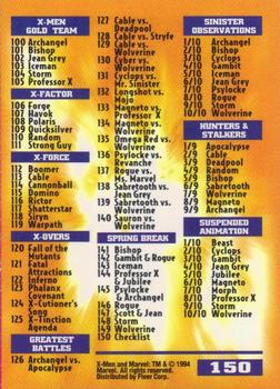 1995 Fleer Ultra X-Men #150 Checklist Back