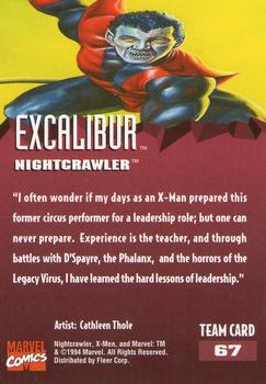 1995 Fleer Ultra X-Men #67 Nightcrawler Back