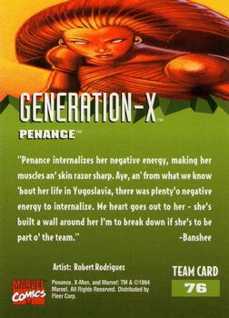 1995 Fleer Ultra X-Men #76 Penance Back