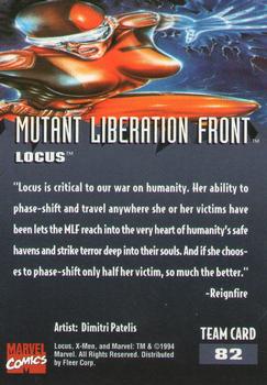 1995 Fleer Ultra X-Men #82 Locus Back