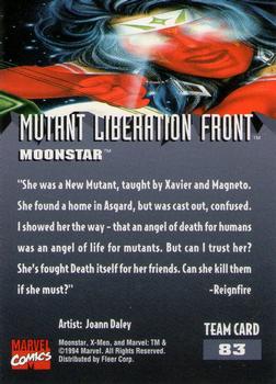 1995 Fleer Ultra X-Men #83 Moonstar Back