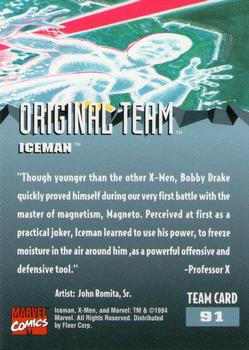 1995 Fleer Ultra X-Men #91 Iceman Back