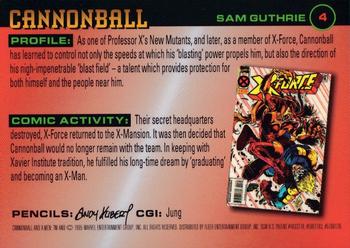 1995 Ultra X-Men Chromium #4 Cannonball Back