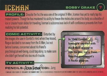 1995 Ultra X-Men Chromium #7 Iceman Back