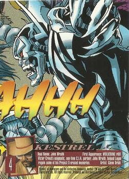 1996 Ultra X-Men Wolverine #4 Kestrel Back