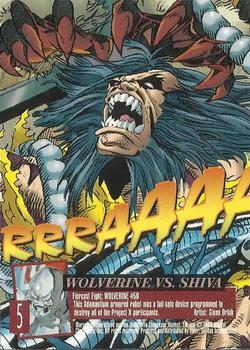 1996 Ultra X-Men Wolverine #5 Wolverine vs. Shiva Back