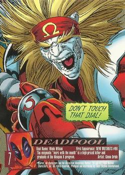 1996 Ultra X-Men Wolverine #7 Deadpool Back