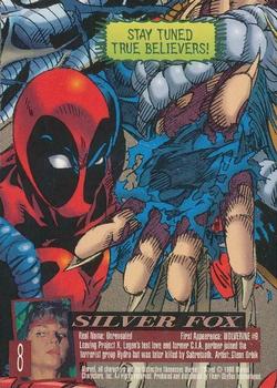 1996 Ultra X-Men Wolverine #8 Silver Fox Back