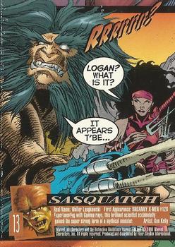 1996 Ultra X-Men Wolverine #13 Sasquatch Back