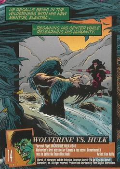 1996 Ultra X-Men Wolverine #14 Wolverine vs. Hulk Back