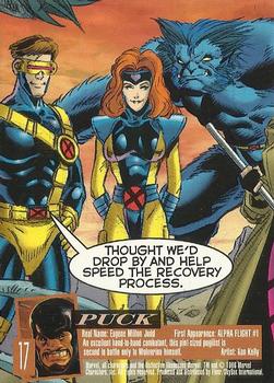 1996 Ultra X-Men Wolverine #17 Puck Back