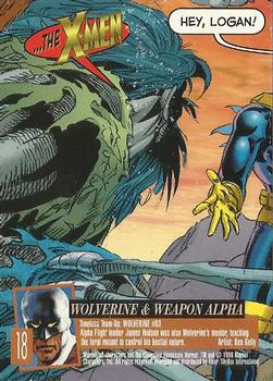 1996 Ultra X-Men Wolverine #18 Wolverine & Weapon Alpha Back