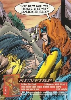 1996 Ultra X-Men Wolverine #21 Sunfire Back