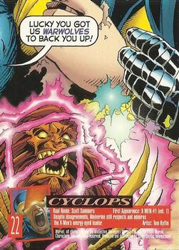 1996 Ultra X-Men Wolverine #22 Cyclops Back