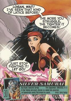 1996 Ultra X-Men Wolverine #30 Silver Samurai Back